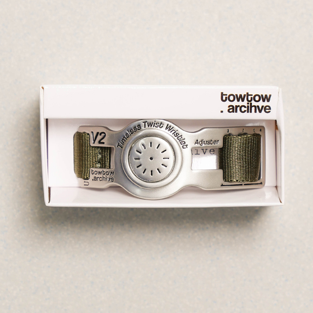 Towtow Archive - Timeless Twist Wristlet Organic Rhythm (Cir) (Silver & Olive) product image 21 | TRAB K-Fashion Australia