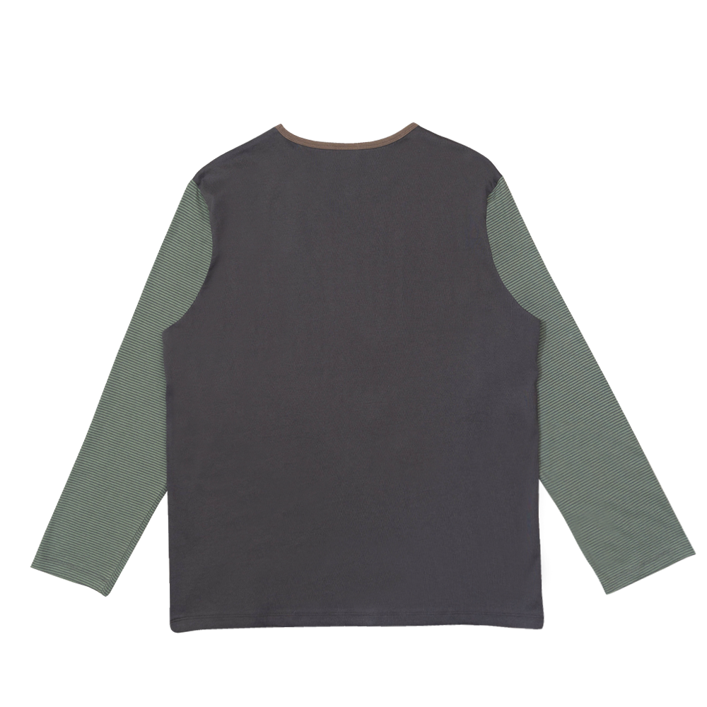 Towtow Archive - Ground Block Stripe T-Shirt (Charcoal) product image 2 | TRAB K-Fashion Australia