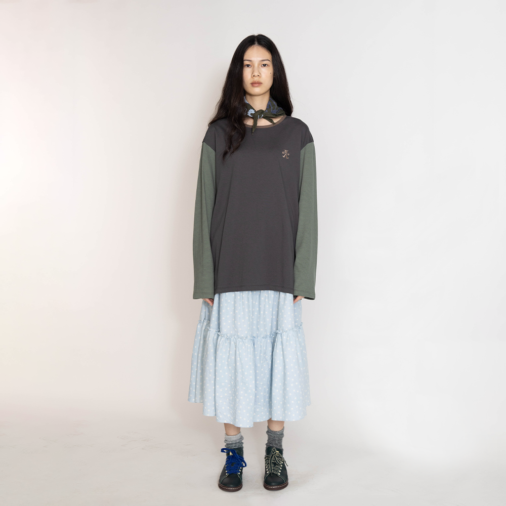 Towtow Archive - Ground Block Stripe T-Shirt (Charcoal) product image 8 | TRAB K-Fashion Australia