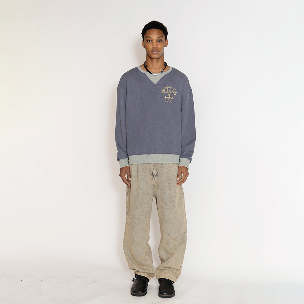 Towtow Archive - Organic Rhythm Block Sweatshirt Deep (Purple) product image 6 | TRAB K-Fashion Australia