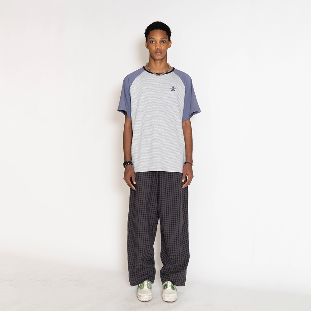 Towtow Archive - Raglan Striped Short Sleeve T-Shirt Light (Gray) product image 5 | TRAB K-Fashion Australia