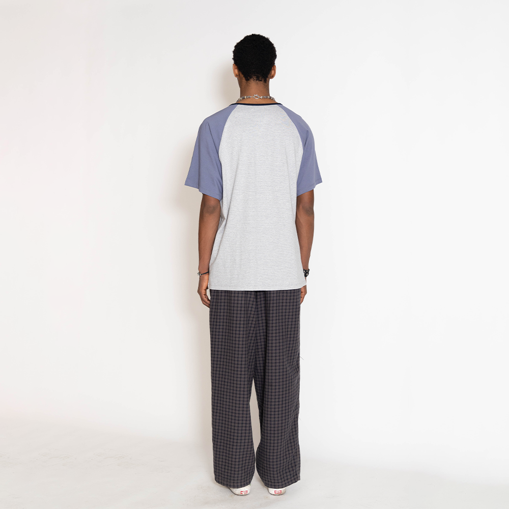 Towtow Archive - Raglan Striped Short Sleeve T-Shirt Light (Gray) product image 7 | TRAB K-Fashion Australia