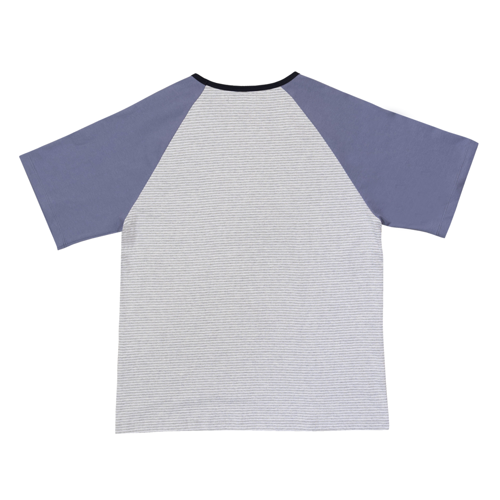 Towtow Archive - Raglan Striped Short Sleeve T-Shirt Light (Gray) product image 2 | TRAB K-Fashion Australia