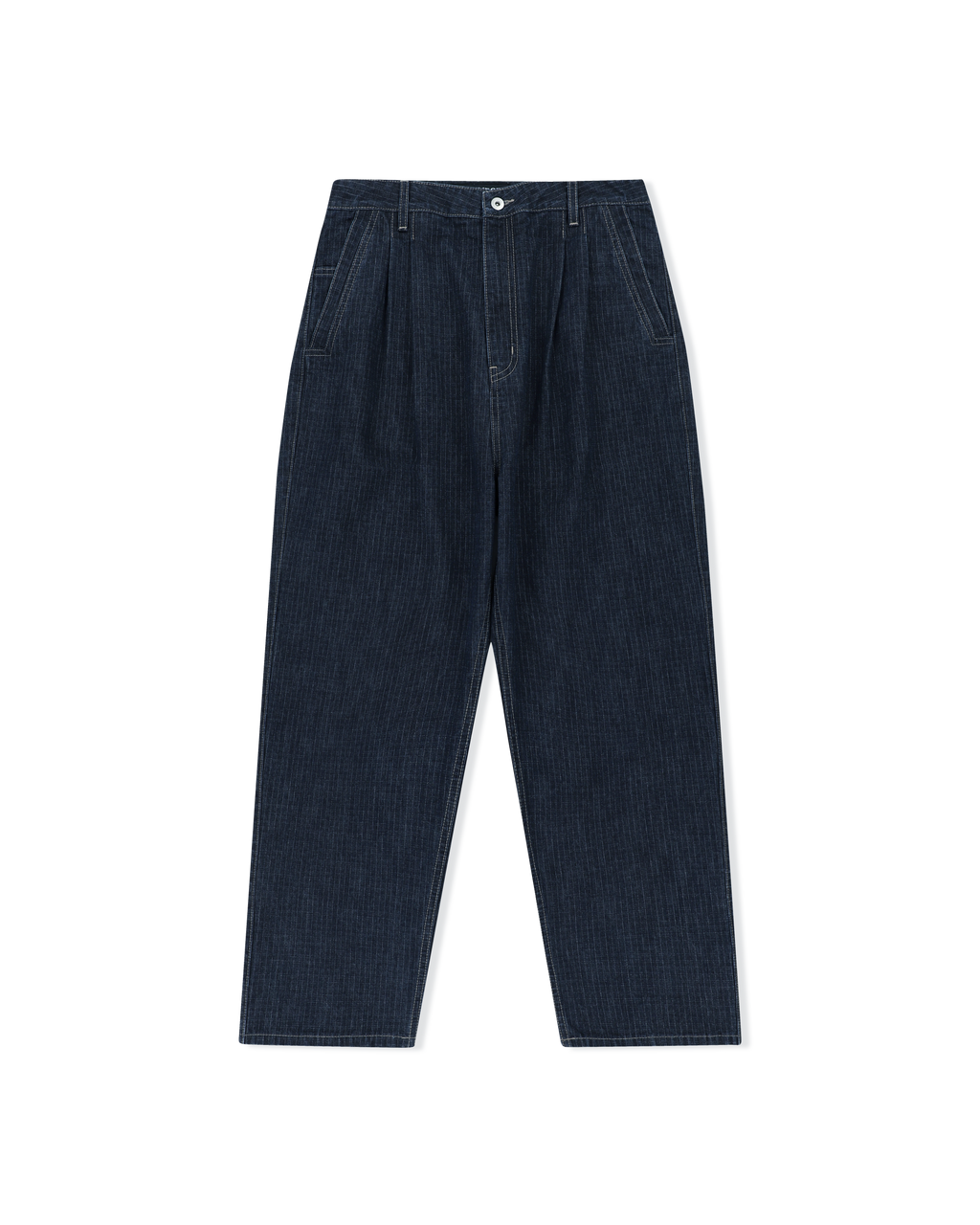 yeseyesee - Two Tucked Ripstop Denim Pants (Dark Indigo) product image 1 | TRAB K-Fashion Australia