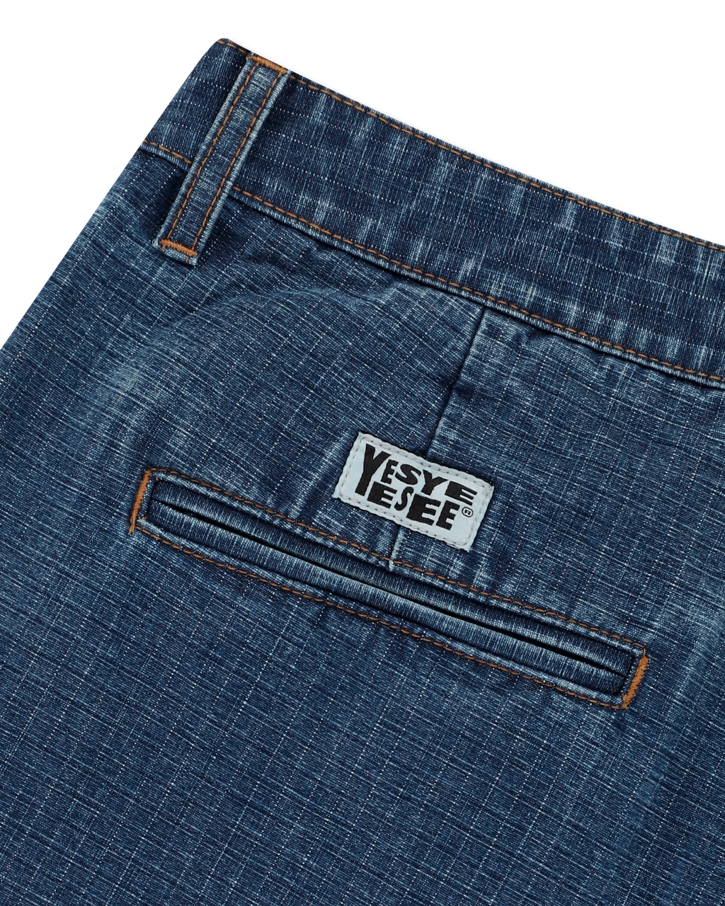 yeseyesee - Two Tucked Ripstop Denim Pants (Medium Indigo) product image 3 | TRAB K-Fashion Australia