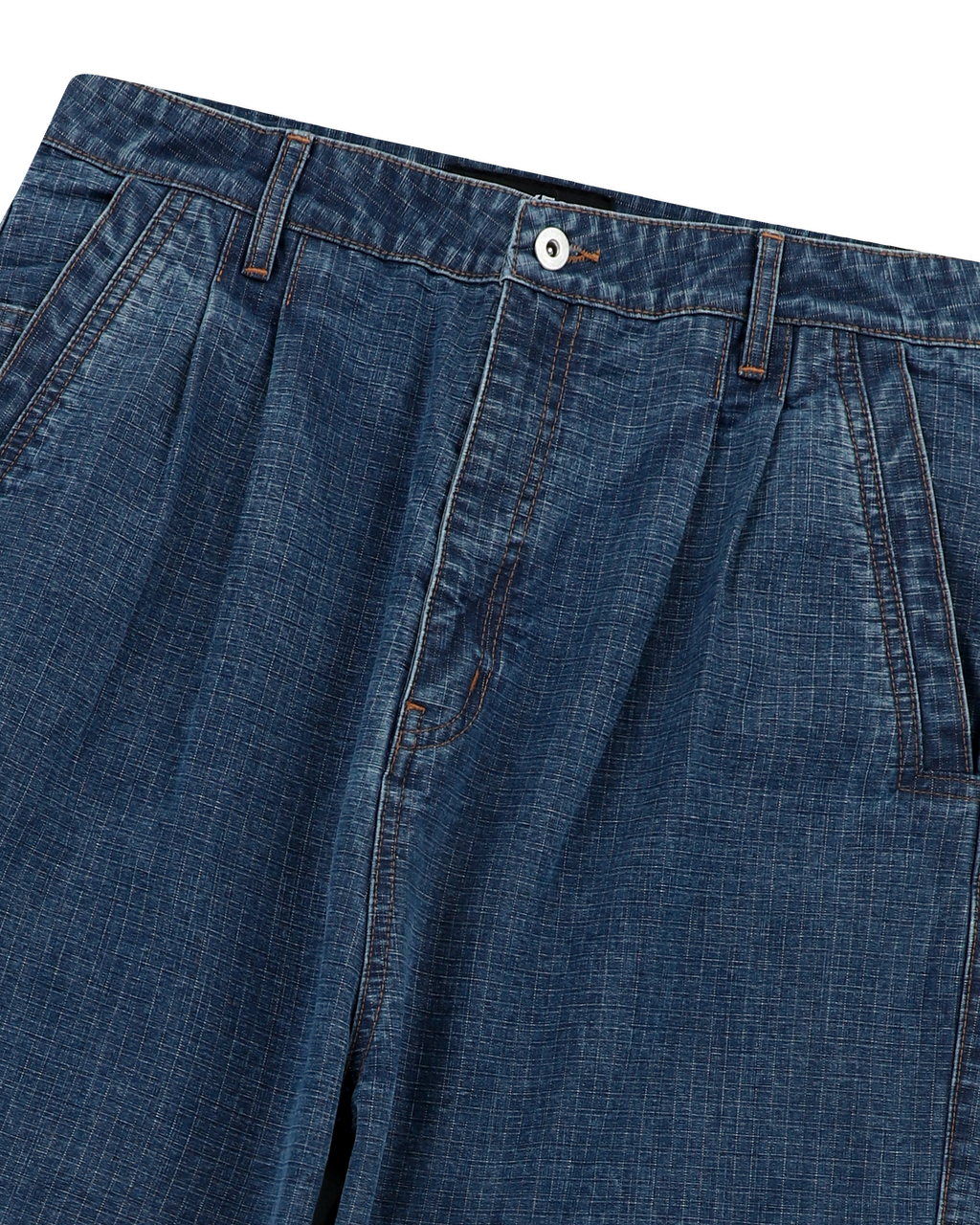 yeseyesee - Two Tucked Ripstop Denim Pants (Medium Indigo) product image 5 | TRAB K-Fashion Australia