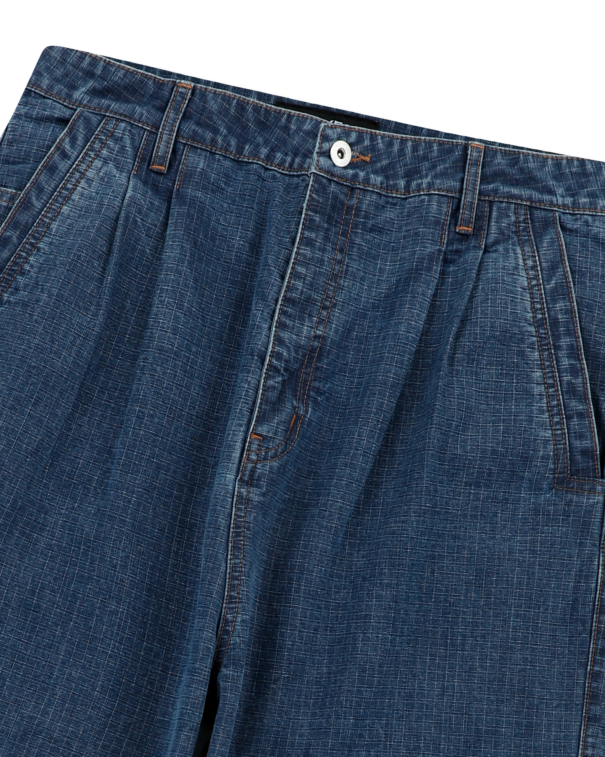 yeseyesee - Two Tucked Ripstop Denim Pants (Medium Indigo) product image 5 | TRAB K-Fashion Australia