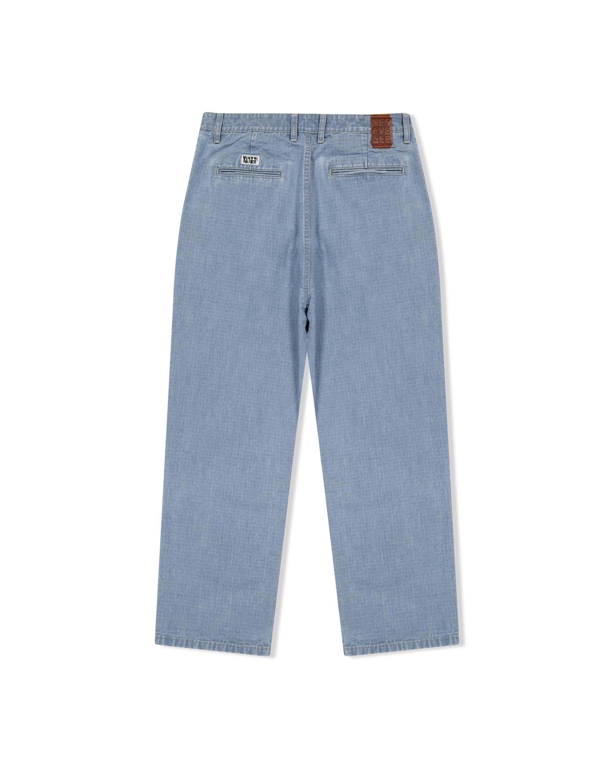 yeseyesee - Two Tucked Ripstop Denim Pants (Light Indigo) product image 2 | TRAB K-Fashion Australia