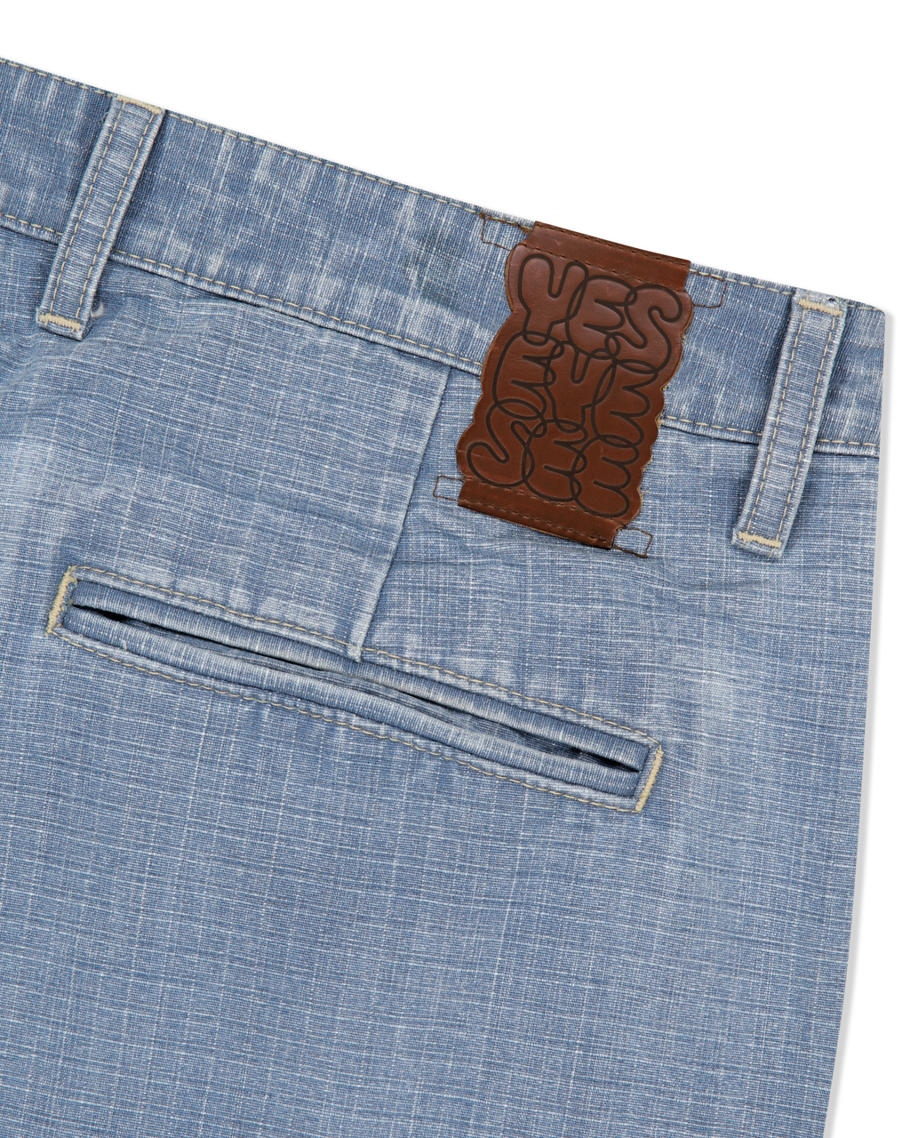 yeseyesee - Two Tucked Ripstop Denim Pants (Light Indigo) product image 3 | TRAB K-Fashion Australia