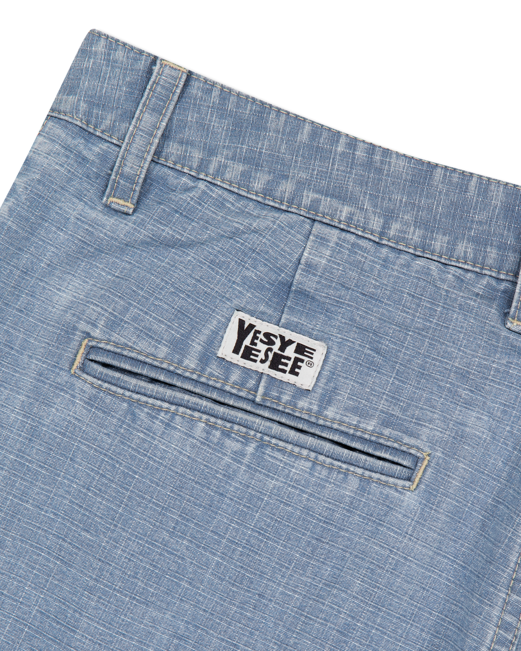 yeseyesee - Two Tucked Ripstop Denim Pants (Light Indigo) product image 4 | TRAB K-Fashion Australia