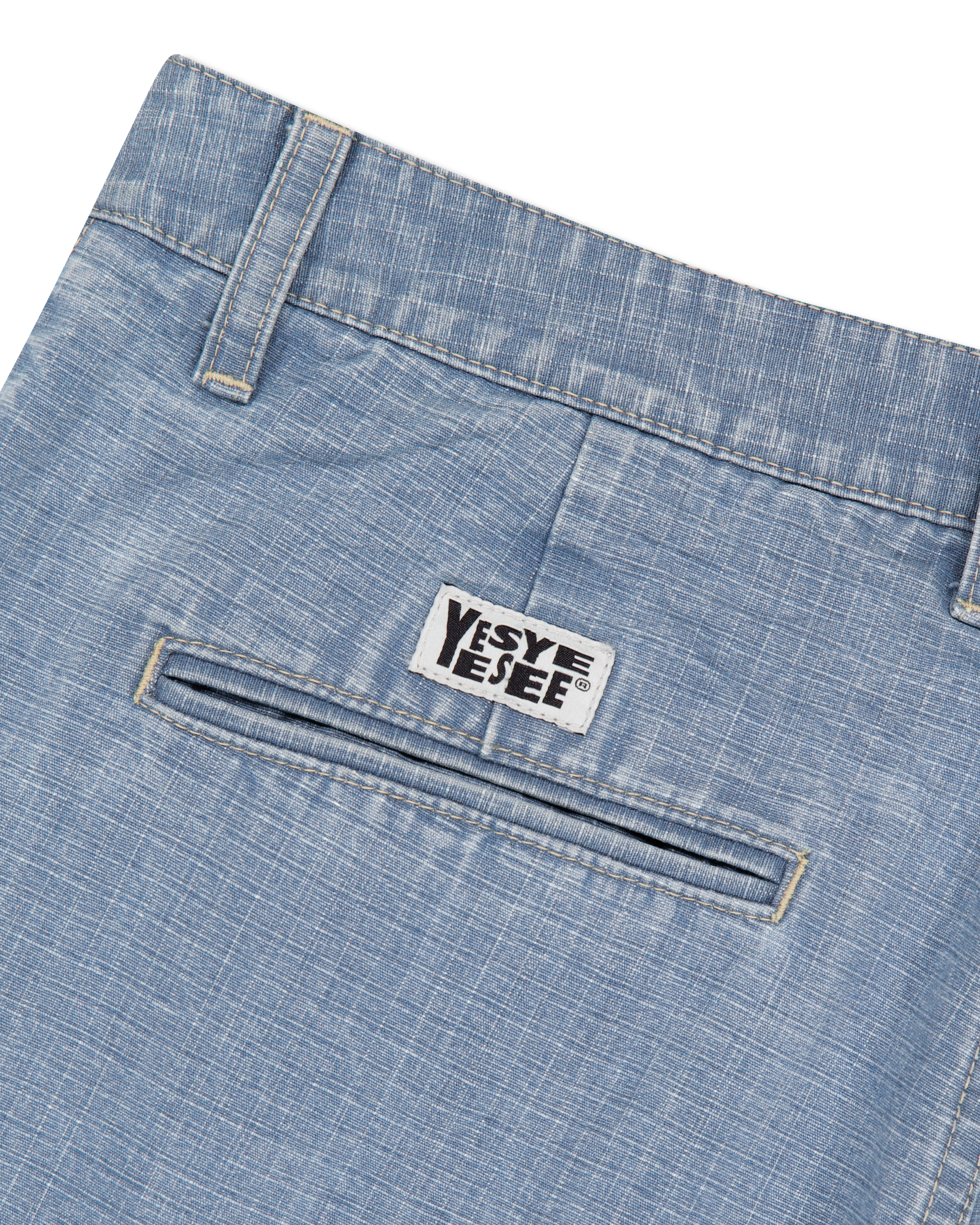yeseyesee - Two Tucked Ripstop Denim Pants (Light Indigo) product image 4 | TRAB K-Fashion Australia