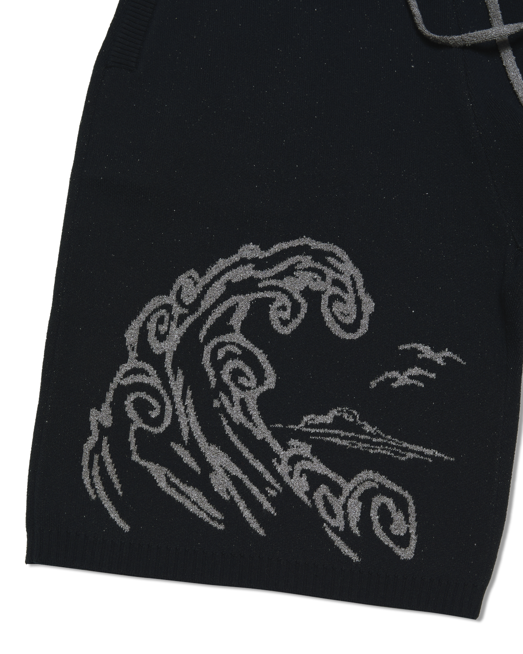 yeseyesee - Wave Print Knit Shorts (Black) product image 5 | TRAB K-Fashion Australia