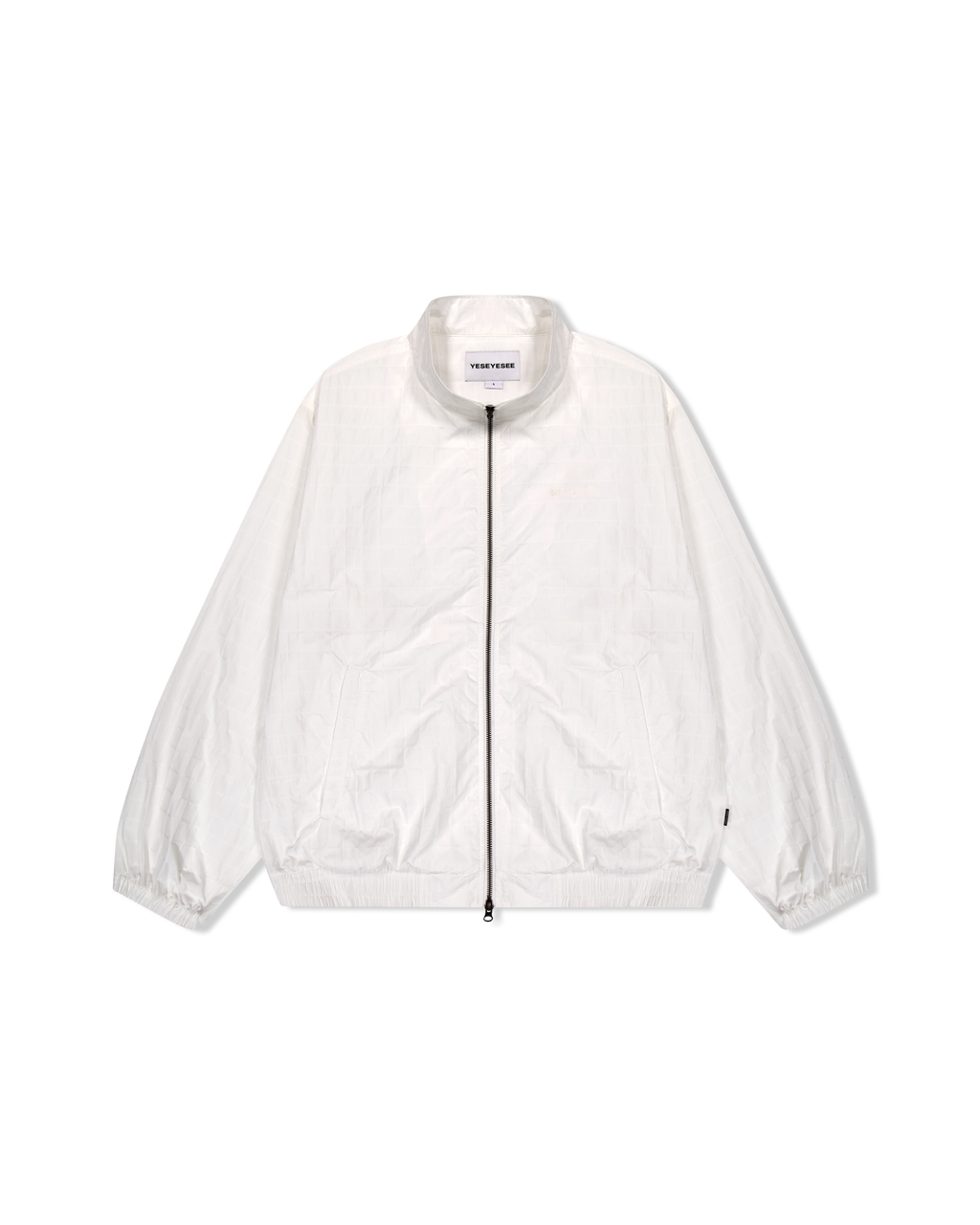 yeseyesee - Windowpane Zip Blouson (White) product image 1 | TRAB K-Fashion Australia