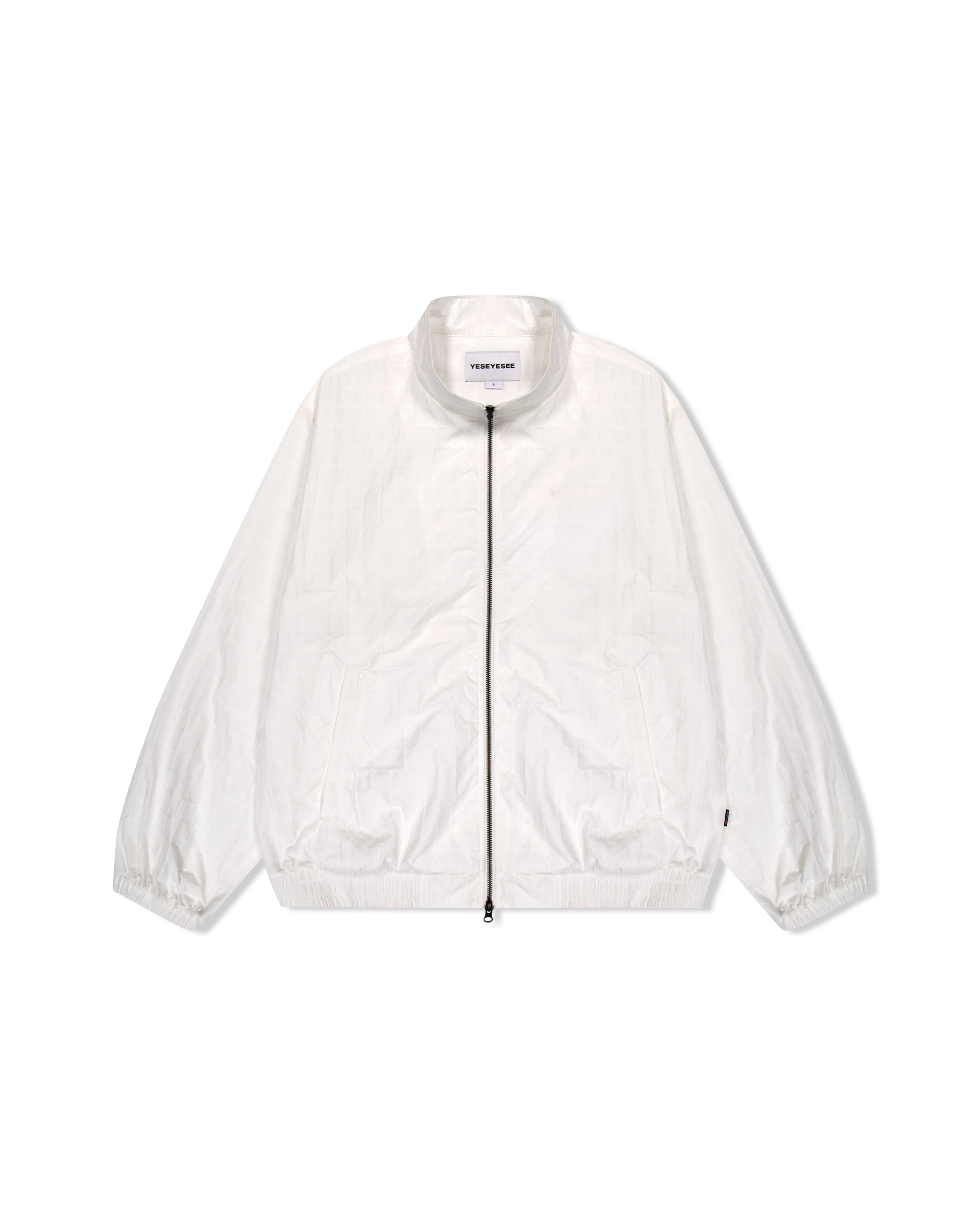 yeseyesee - Windowpane Zip Blouson (White) product image 1 | TRAB K-Fashion Australia