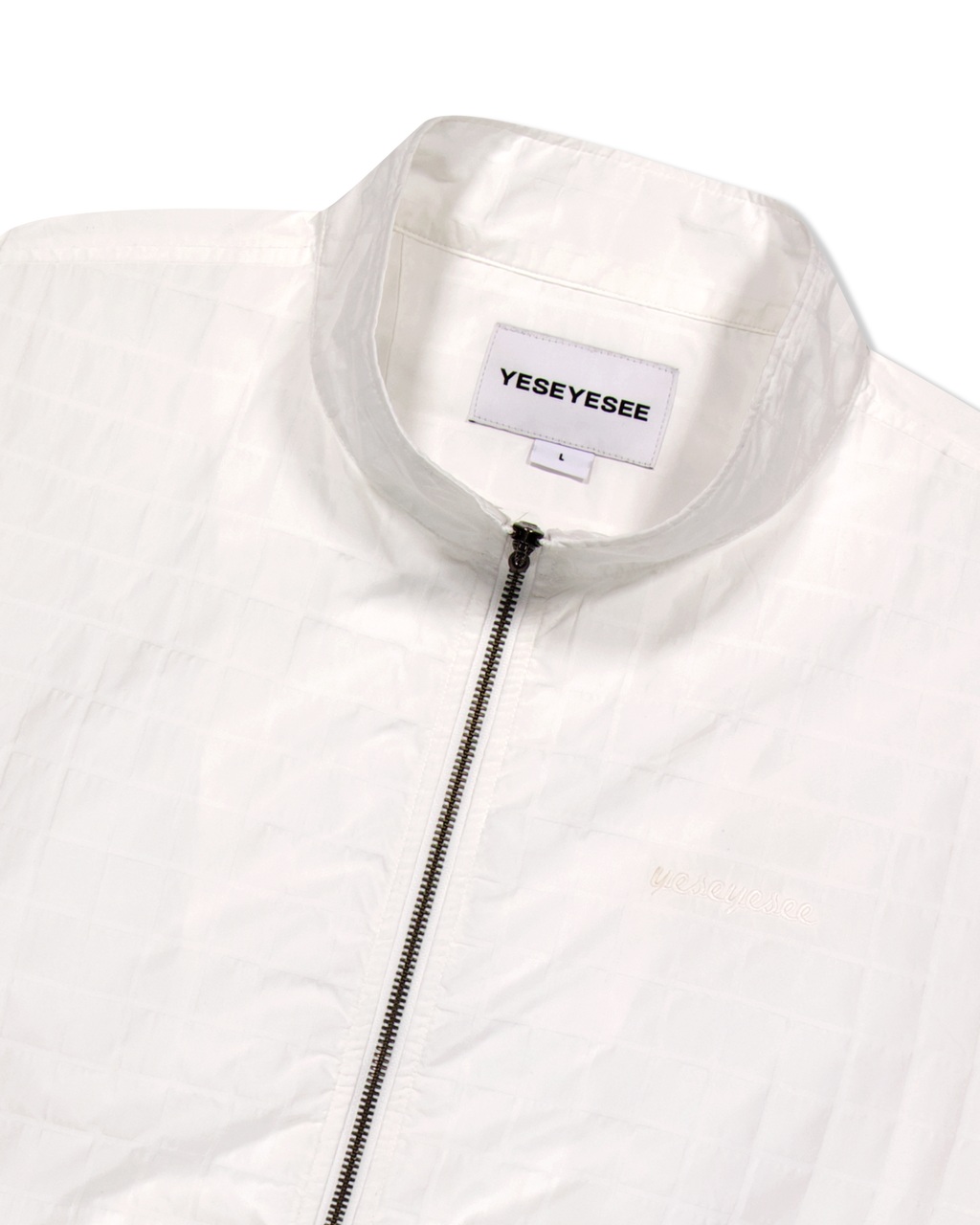 yeseyesee - Windowpane Zip Blouson (White) product image 5 | TRAB K-Fashion Australia