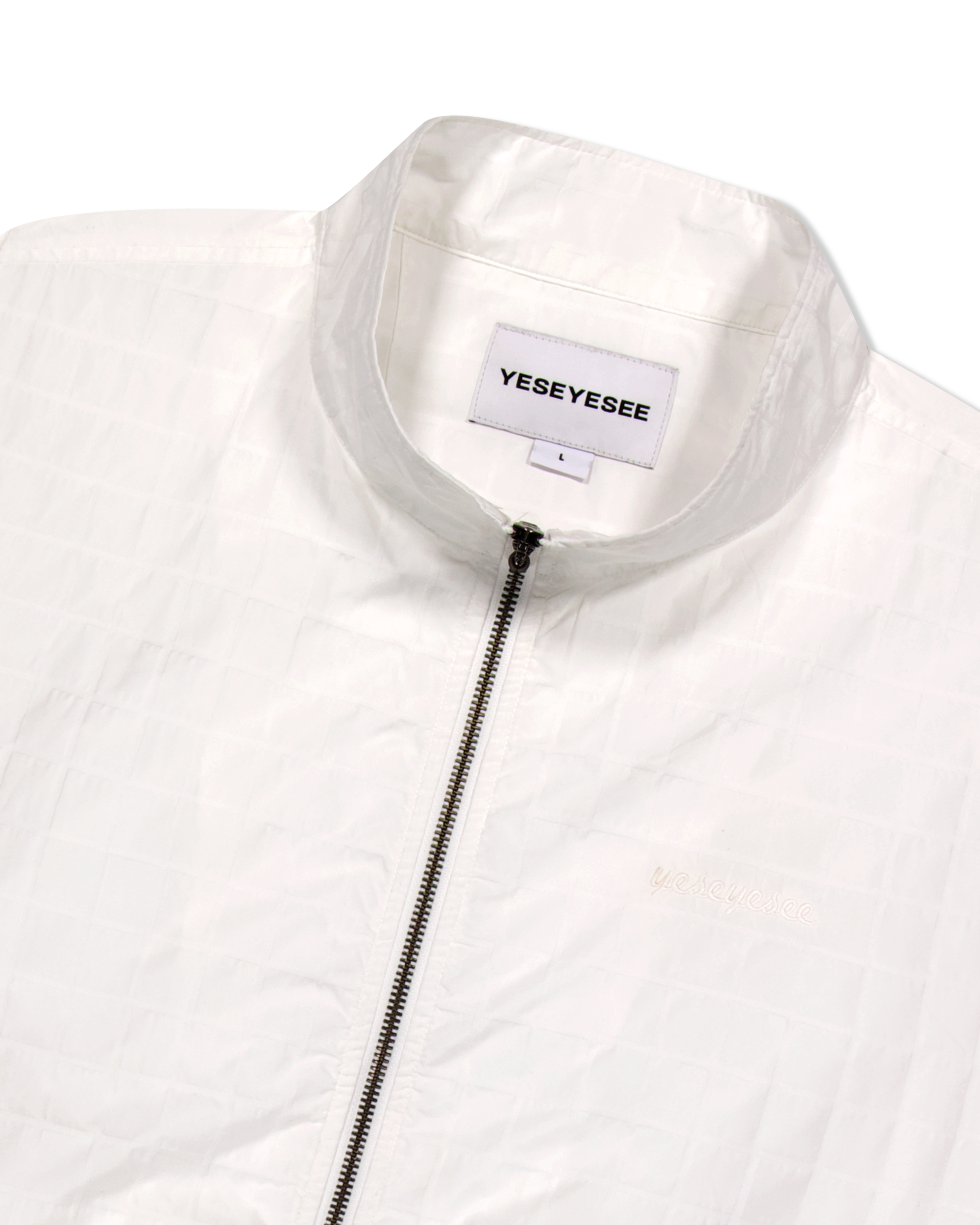 yeseyesee - Windowpane Zip Blouson (White) product image 5 | TRAB K-Fashion Australia