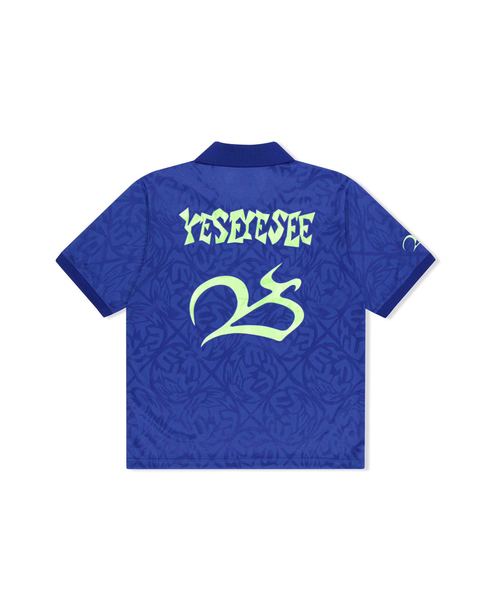 yeseyesee - Y.E.S Jacquard Football Tee (Blue) product image 2 | TRAB K-Fashion Australia