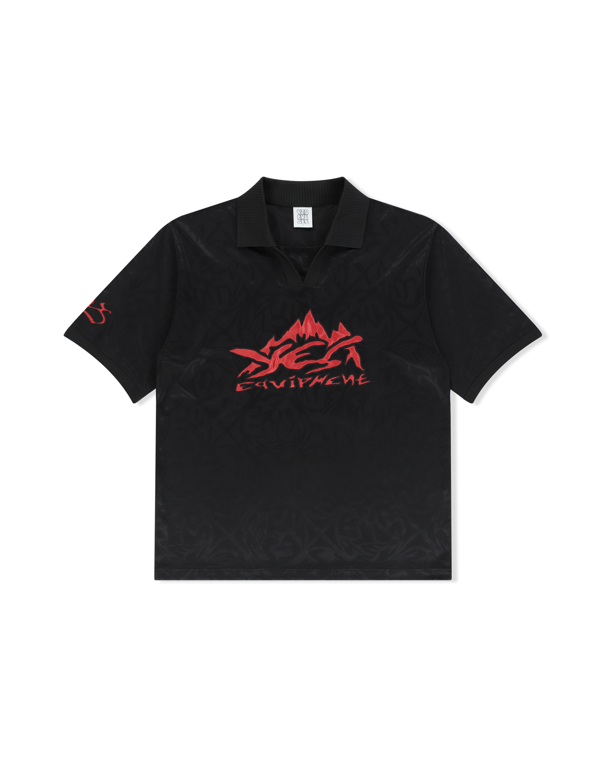 yeseyesee - Y.E.S Jacquard Football Tee (Black) product image 1 | TRAB K-Fashion Australia