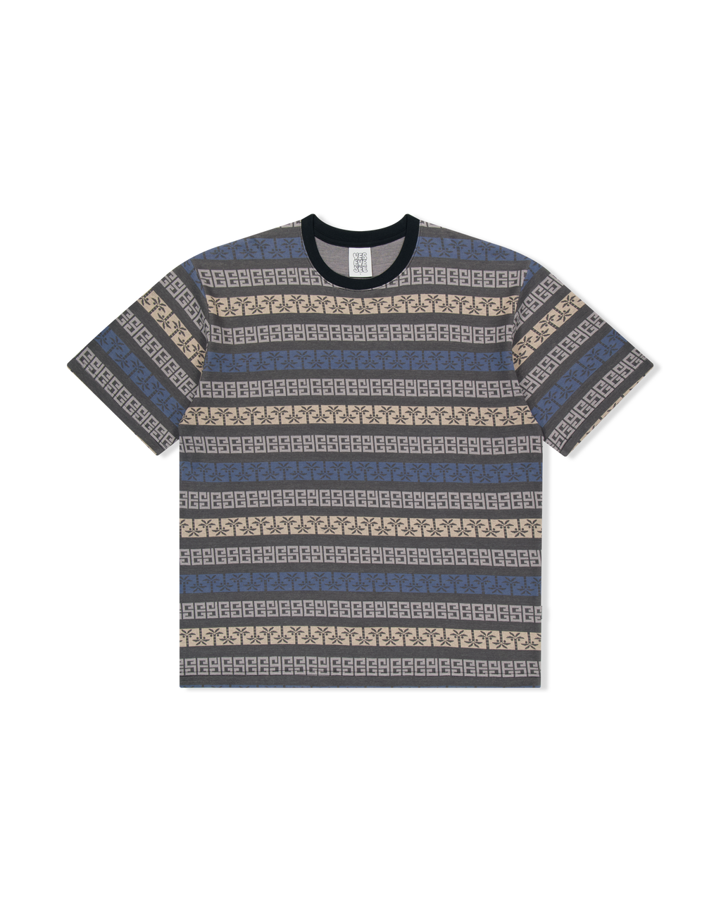 yeseyesee - Y.E.S Palm Jacquard Tee (Charcoal) product image 1 | TRAB K-Fashion Australia