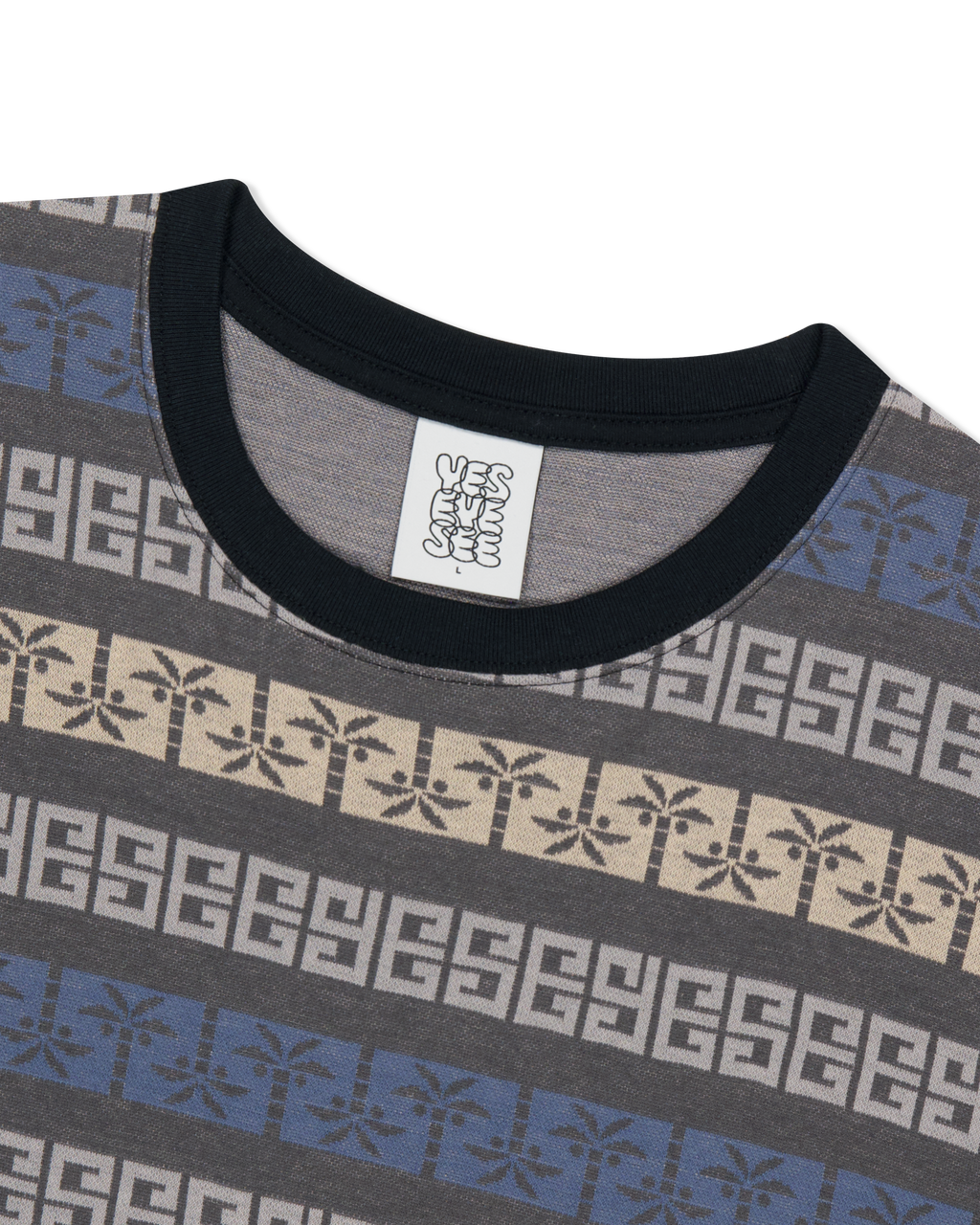 yeseyesee - Y.E.S Palm Jacquard Tee (Charcoal) product image 3 | TRAB K-Fashion Australia