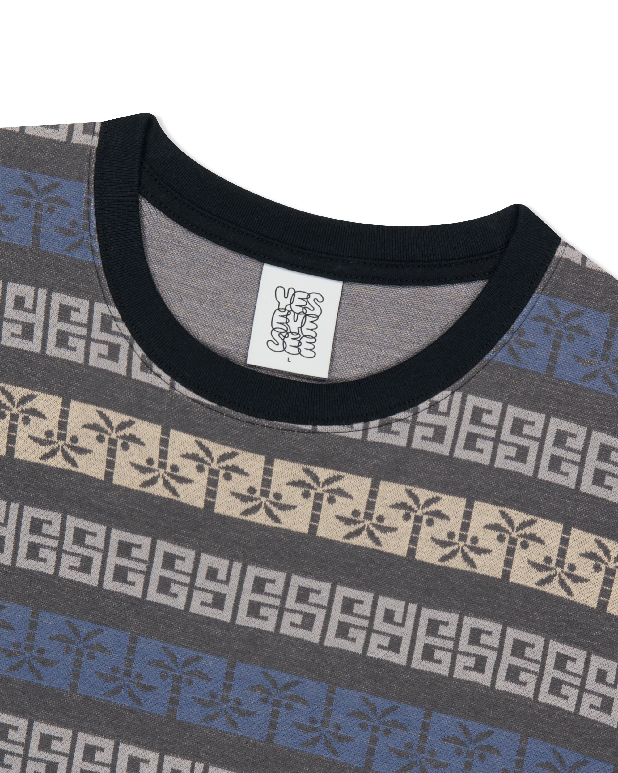 yeseyesee - Y.E.S Palm Jacquard Tee (Charcoal) product image 3 | TRAB K-Fashion Australia