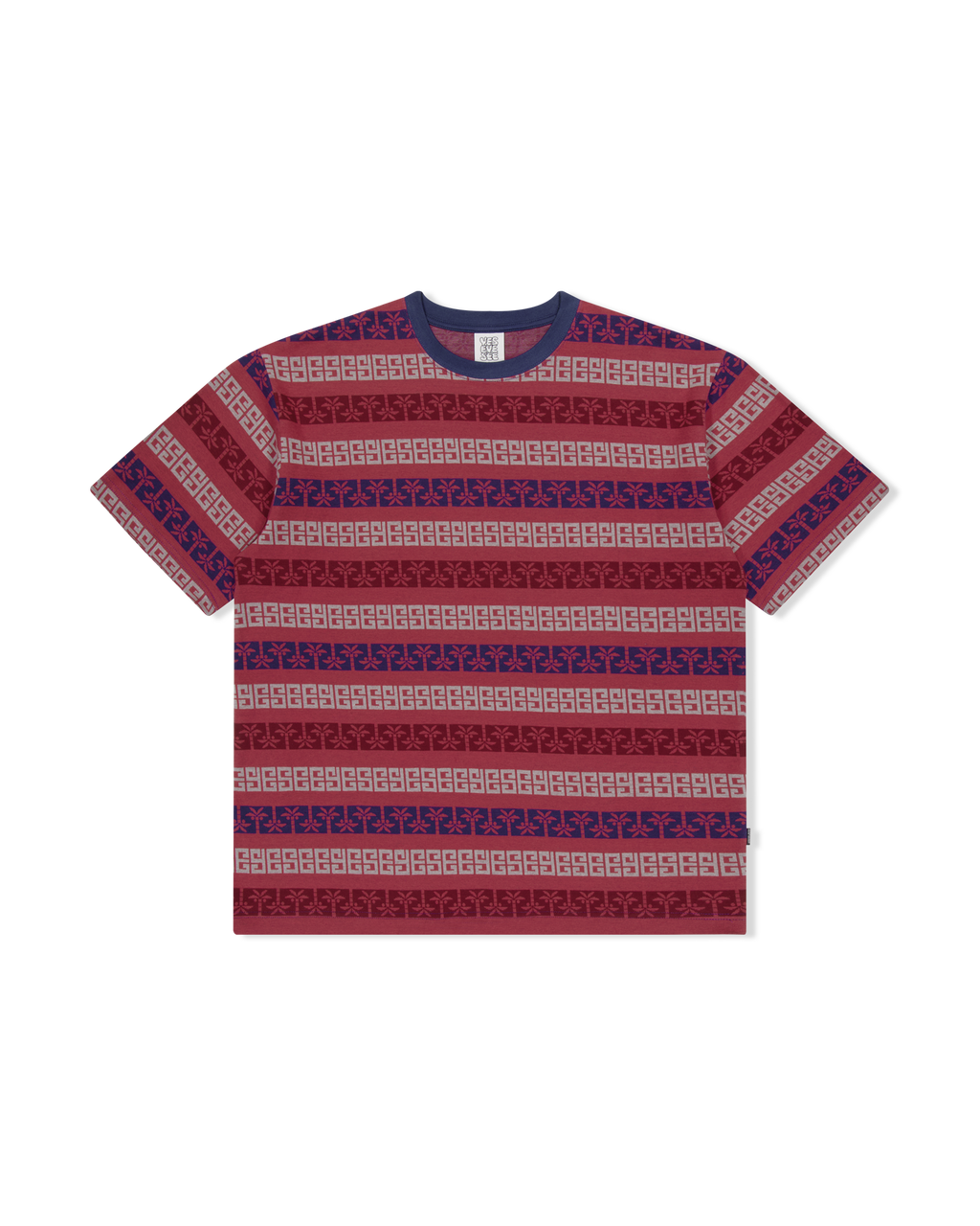 yeseyesee - Y.E.S Palm Jacquard Tee (Red) product image 1 | TRAB K-Fashion Australia
