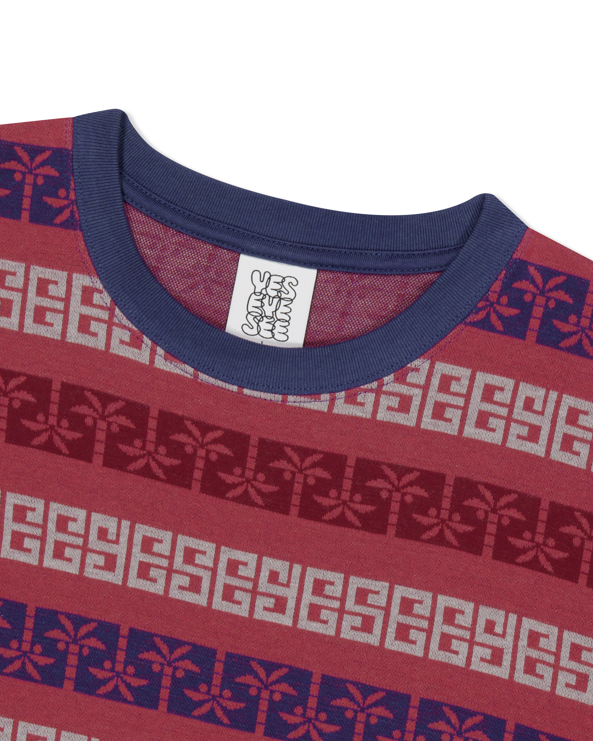 yeseyesee - Y.E.S Palm Jacquard Tee (Red) product image 3 | TRAB K-Fashion Australia