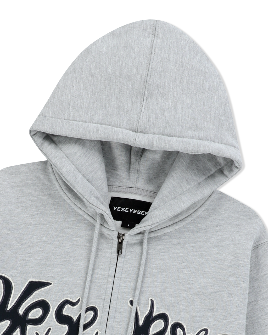 yeseyesee - Y.E.S Snail Logo Zip-Up Hoodie (Grey) product image 5 | TRAB K-Fashion Australia