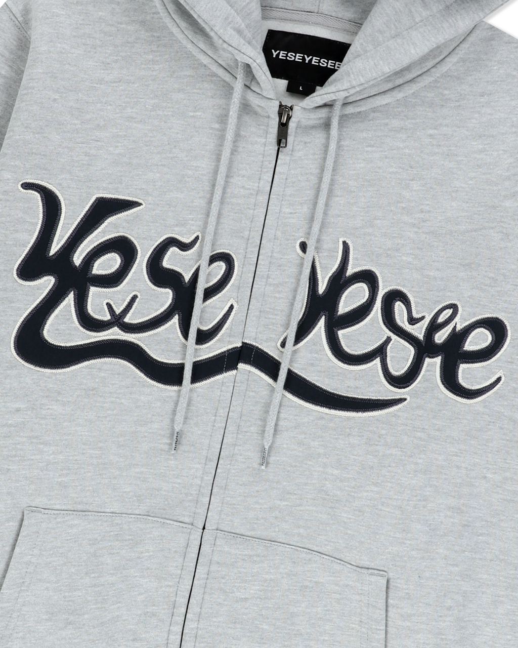 yeseyesee - Y.E.S Snail Logo Zip-Up Hoodie (Grey) product image 6 | TRAB K-Fashion Australia