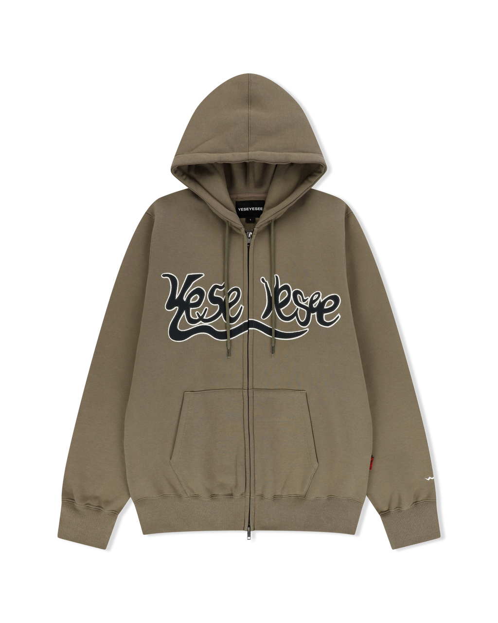 yeseyesee - Y.E.S Snail Logo Zip-Up Hoodie (Khaki) product image 1 | TRAB K-Fashion Australia