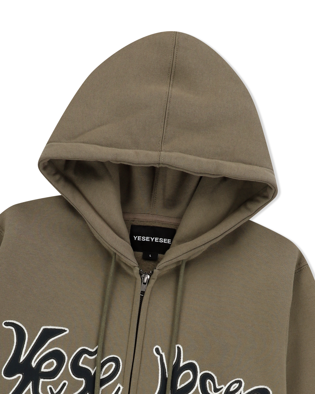 yeseyesee - Y.E.S Snail Logo Zip-Up Hoodie (Khaki) product image 5 | TRAB K-Fashion Australia