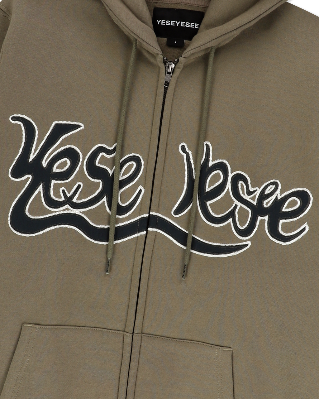 yeseyesee - Y.E.S Snail Logo Zip-Up Hoodie (Khaki) product image 6 | TRAB K-Fashion Australia