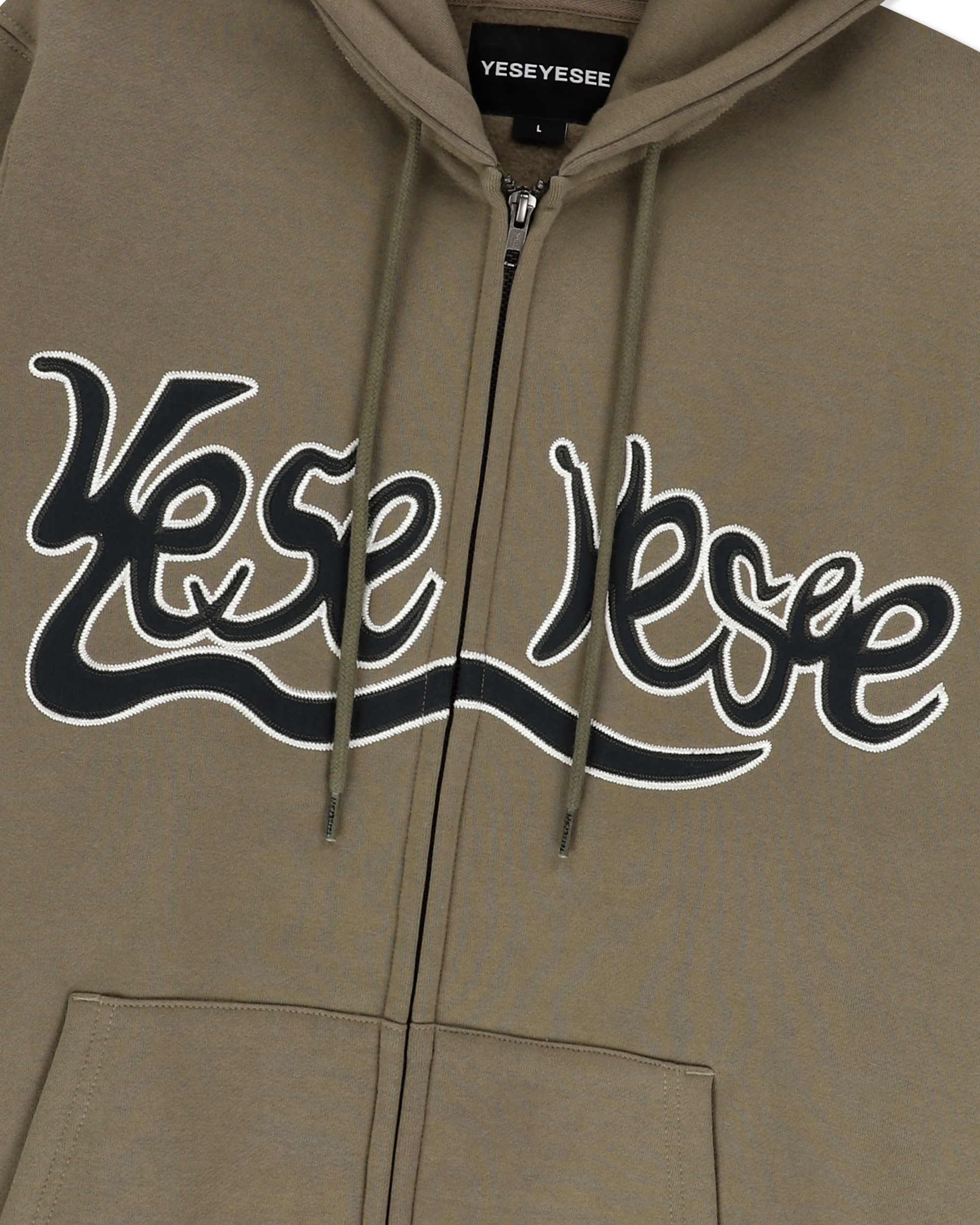 yeseyesee - Y.E.S Snail Logo Zip-Up Hoodie (Khaki) product image 6 | TRAB K-Fashion Australia
