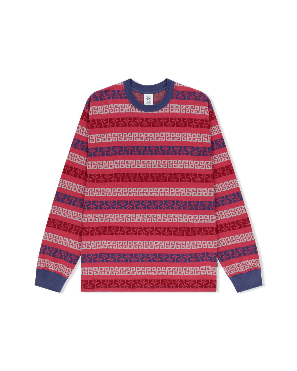 yeseyesee - Y.E.S Palm Jacquard L/S (Red) product image 1 | TRAB K-Fashion Australia