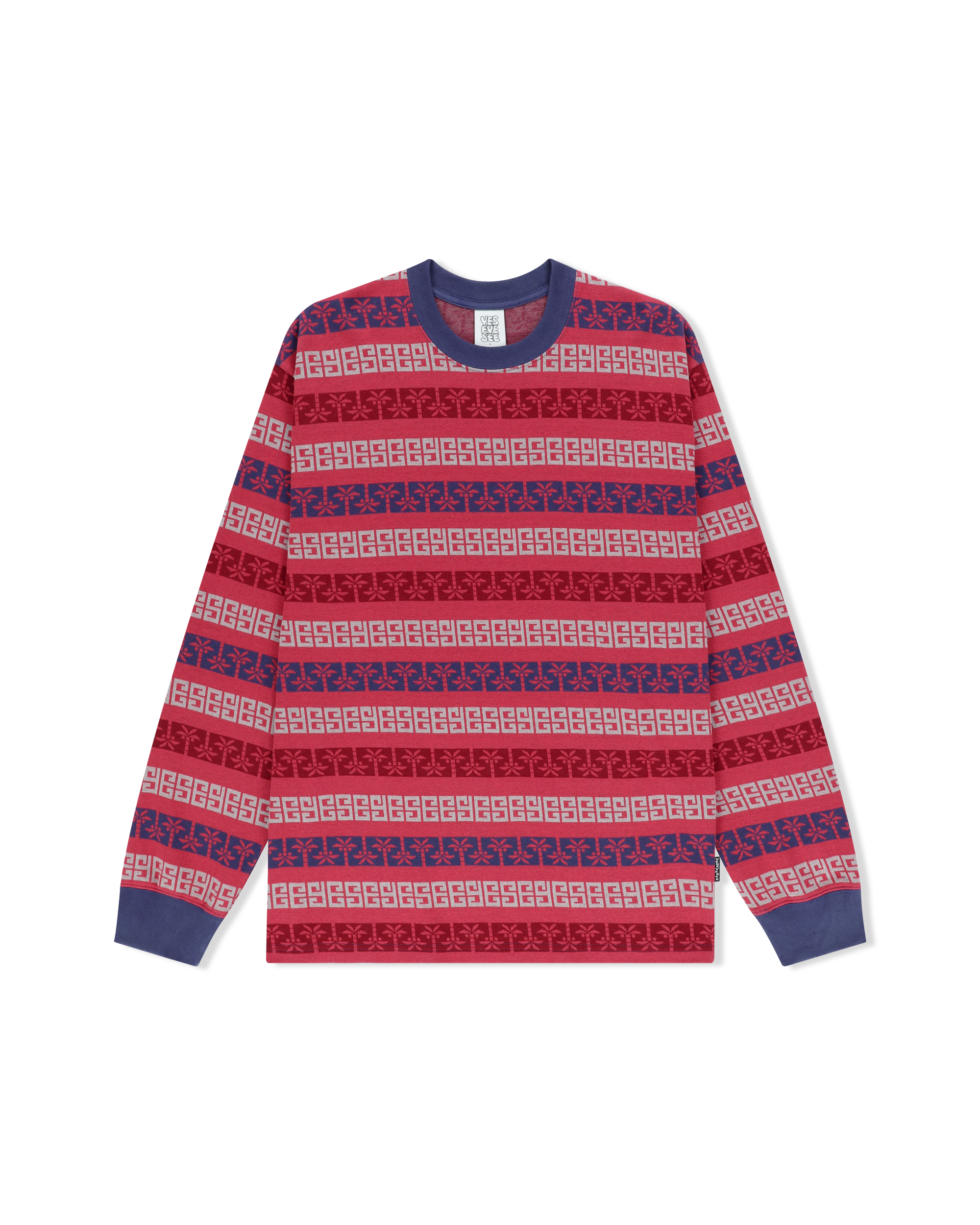 yeseyesee - Y.E.S Palm Jacquard L/S (Red) product image 1 | TRAB K-Fashion Australia