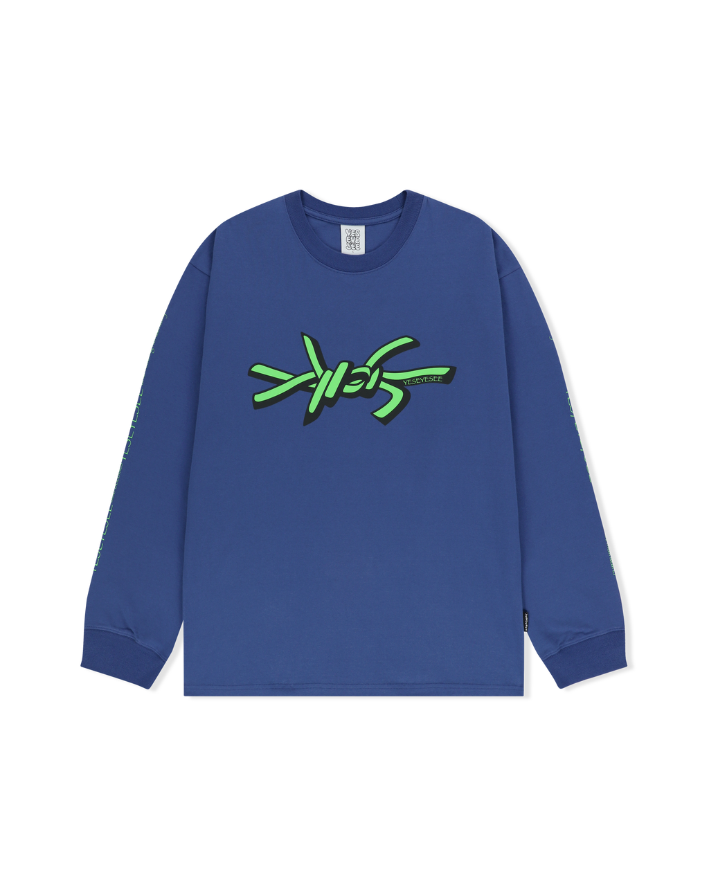 yeseyesee - Y.E.S Wire Logo L/S (Cobalt Blue) product image 1 | TRAB K-Fashion Australia