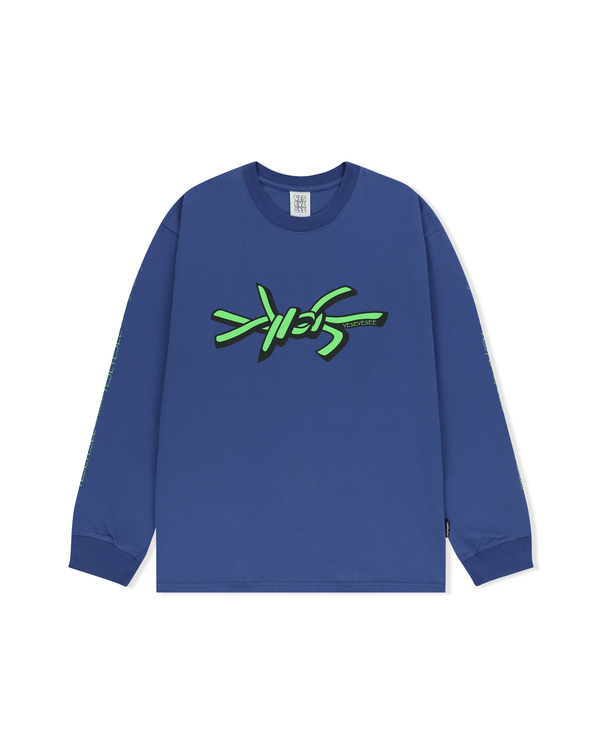 yeseyesee - Y.E.S Wire Logo L/S (Cobalt Blue) product image 1 | TRAB K-Fashion Australia