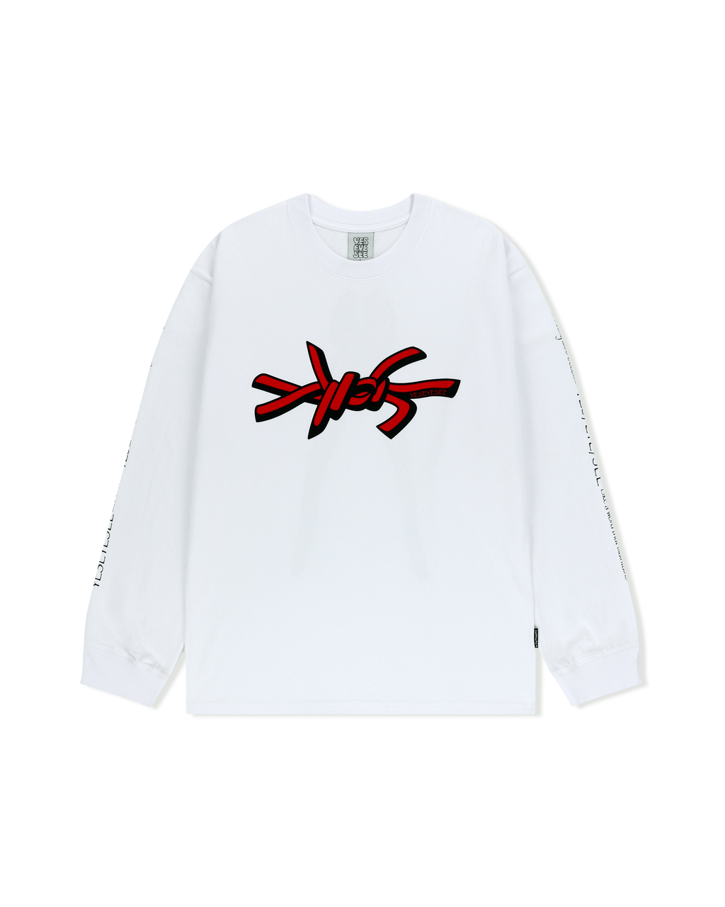 yeseyesee - Y.E.S Wire Logo L/S (White) product image 1 | TRAB K-Fashion Australia