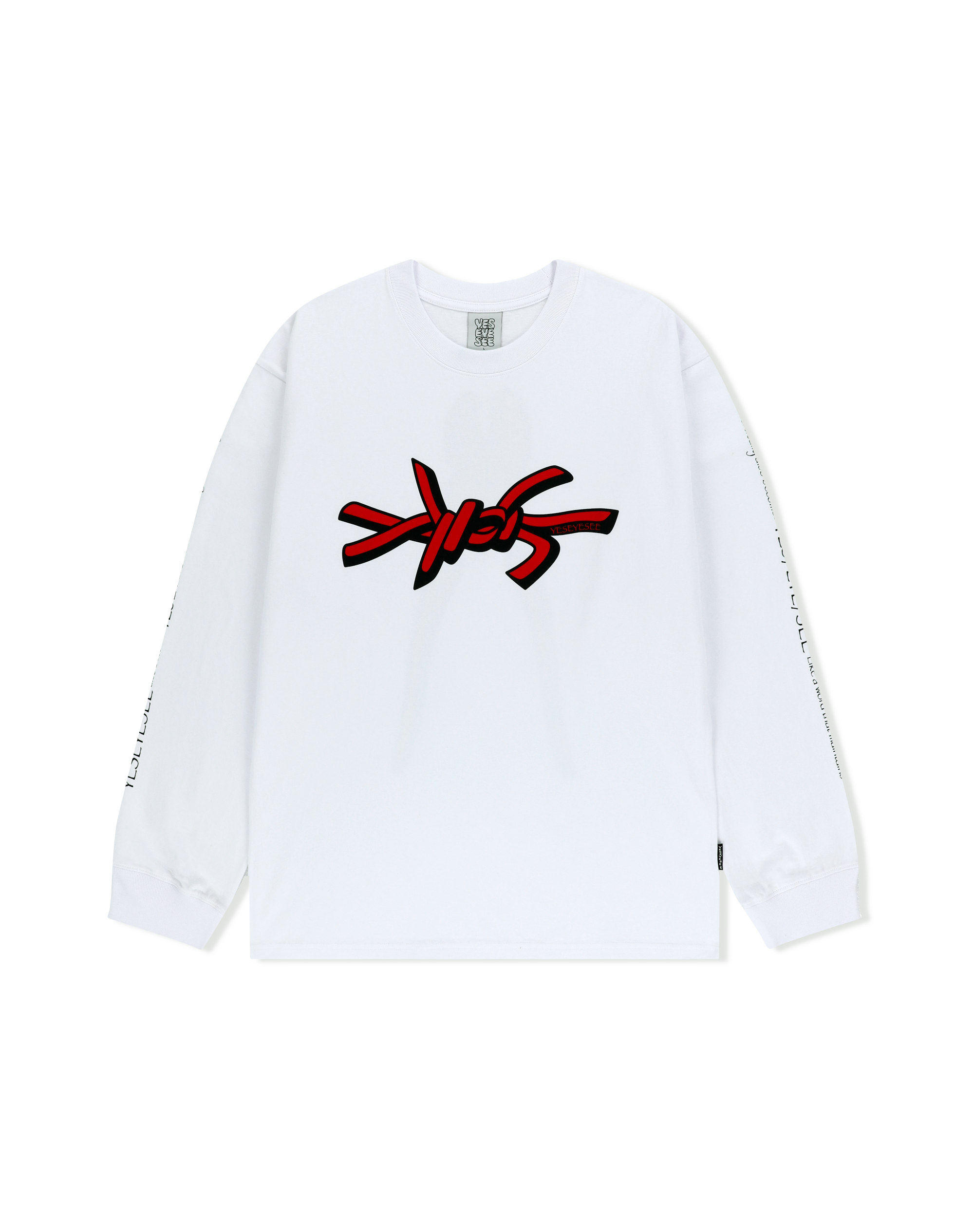 yeseyesee - Y.E.S Wire Logo L/S (White) product image 1 | TRAB K-Fashion Australia