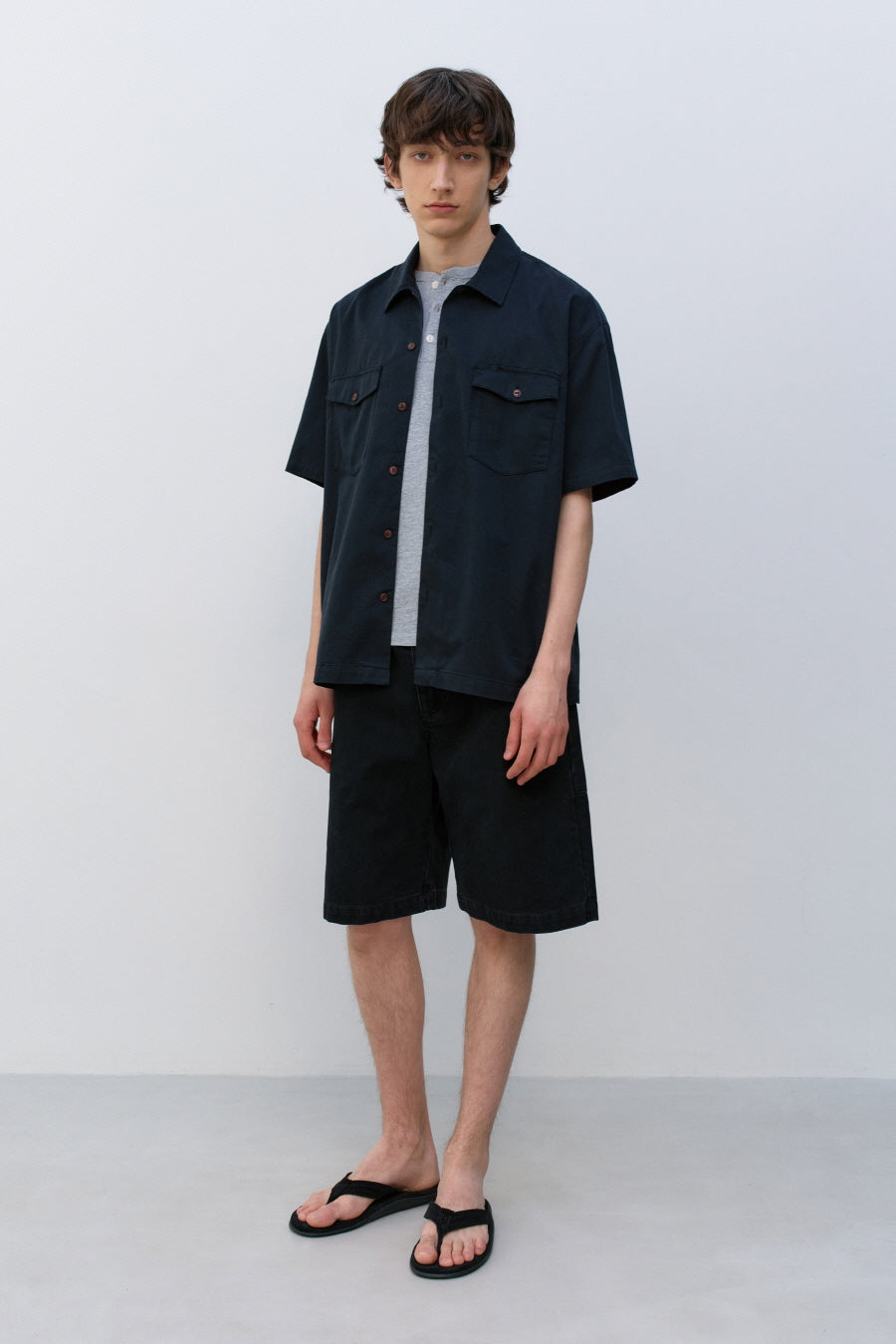 Insilence - Duck Cotton Stand-Up Shorts (Faded Black) product image 3 | TRAB K-Fashion Australia