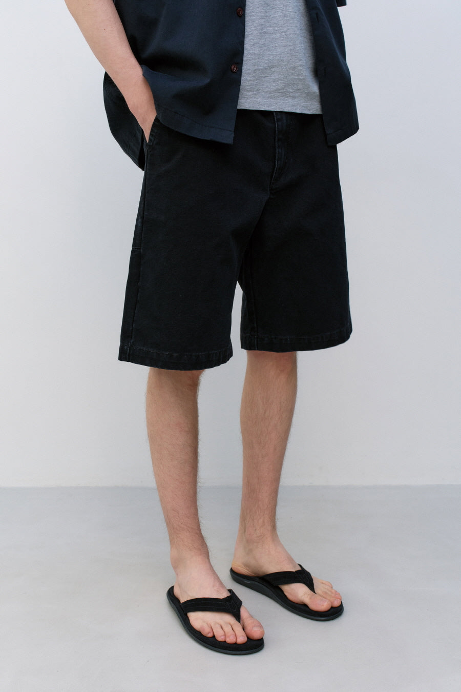 Insilence - Duck Cotton Stand-Up Shorts (Faded Black) product image 4 | TRAB K-Fashion Australia
