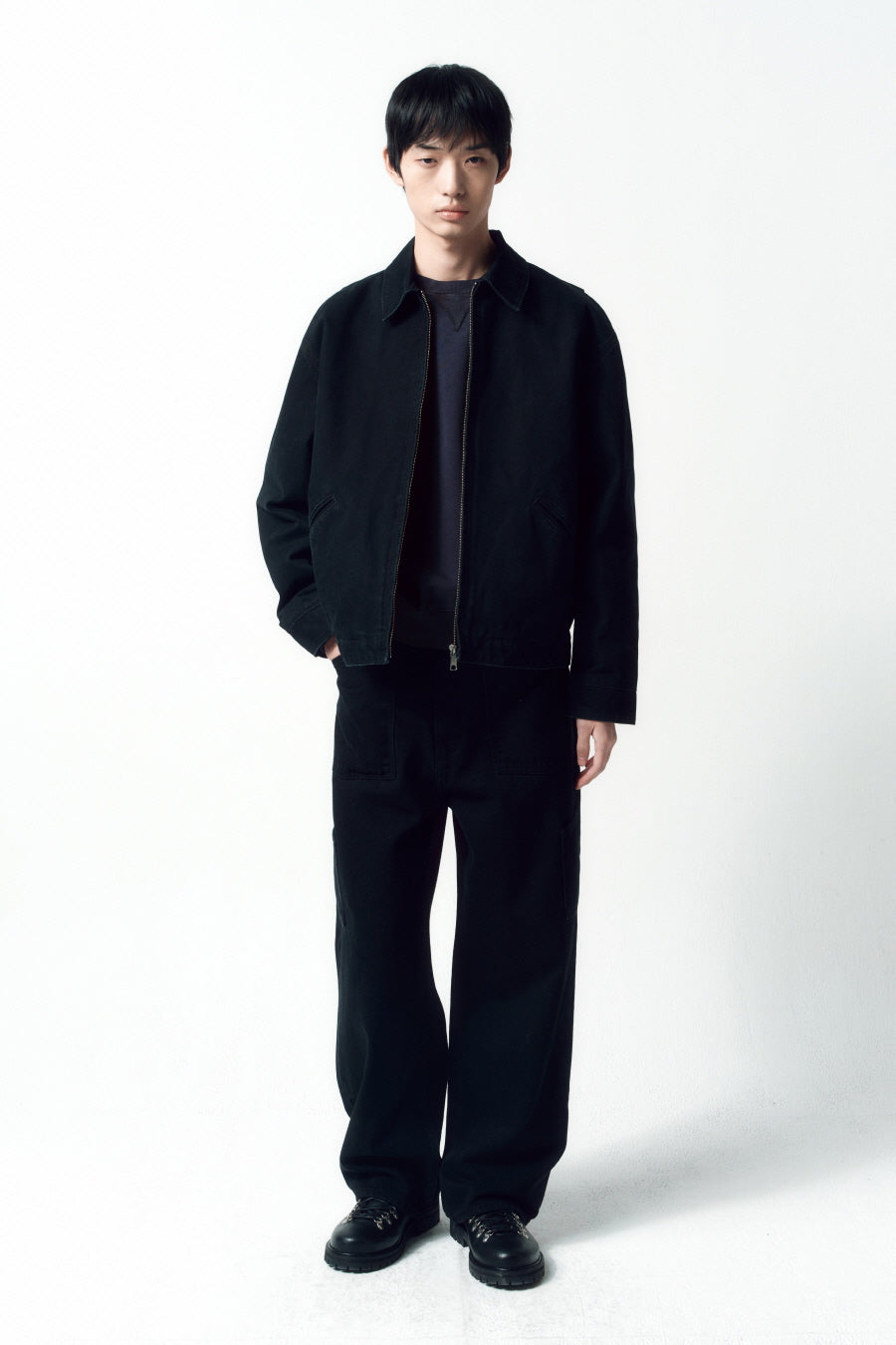 Insilence - Duck Cotton Work Jacket (Faded Black) product image 1 | TRAB K-Fashion Australia