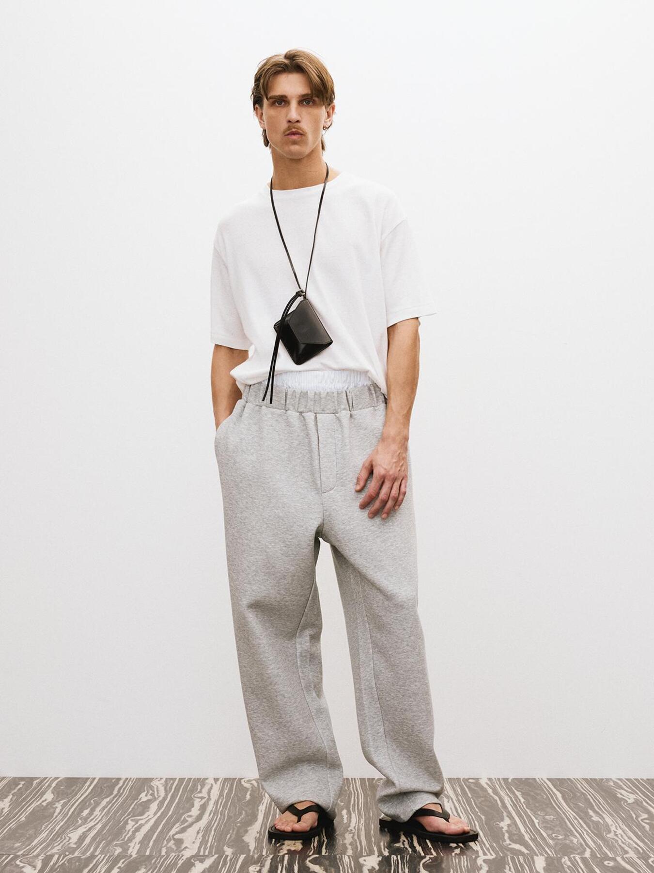 Recto - Wide Banding Loose Fit Sweat Pants (Melange Grey) product image 5 | TRAB K-Fashion Australia