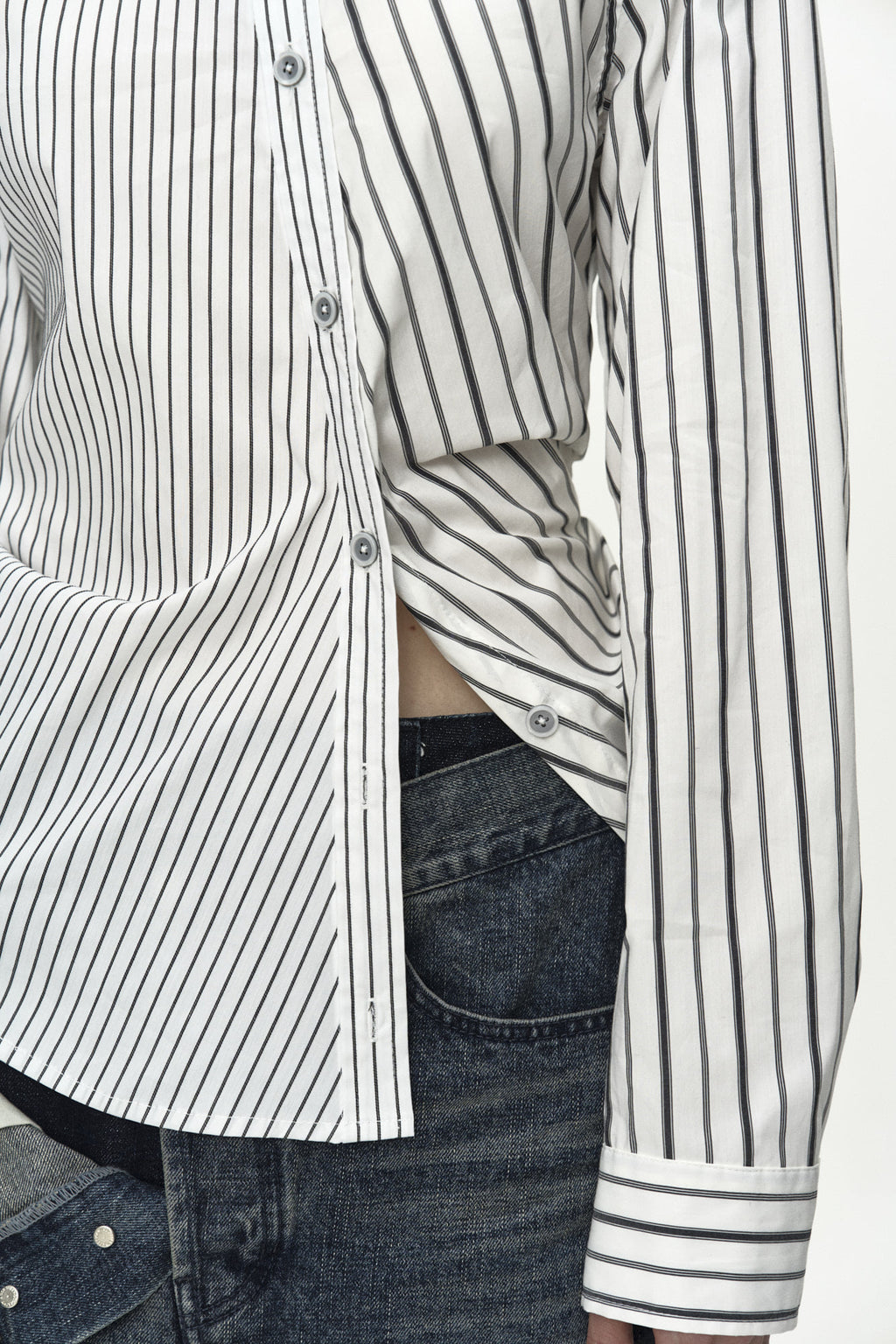Andersson Bell - Noa Striped Twist-Tuck Shirt (Off-White) product image 6 | TRAB K-Fashion Australia