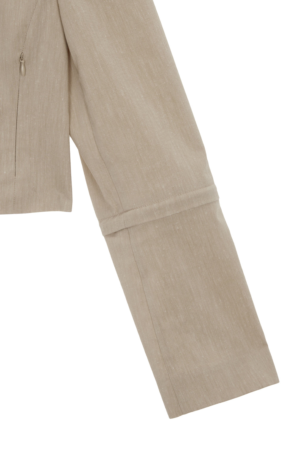 Matin Kim - Zipper Point Linen Crop Jacket (Beige) product image 4 | TRAB K-Fashion Australia