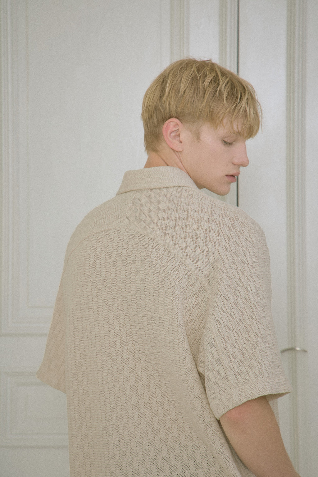 STU - Back Raglan Jacquard Shirt (Ivory) product image 14 | TRAB K-Fashion Australia