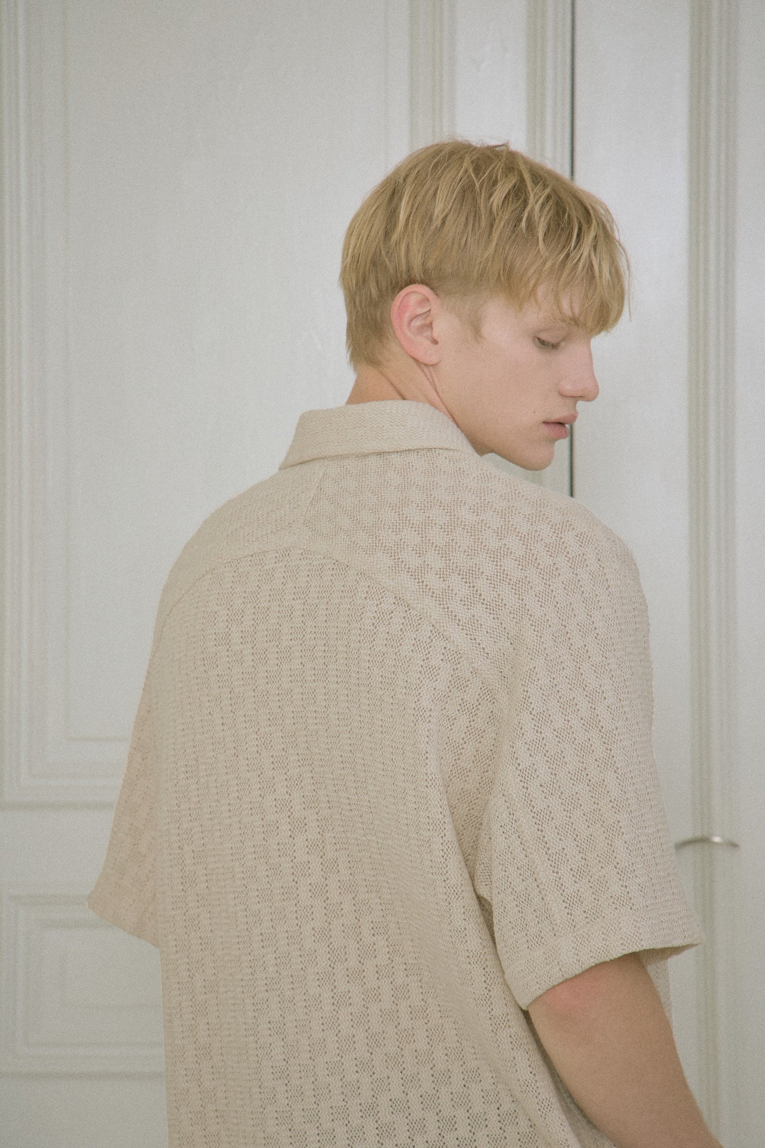 STU - Back Raglan Jacquard Shirt (Ivory) product image 14 | TRAB K-Fashion Australia
