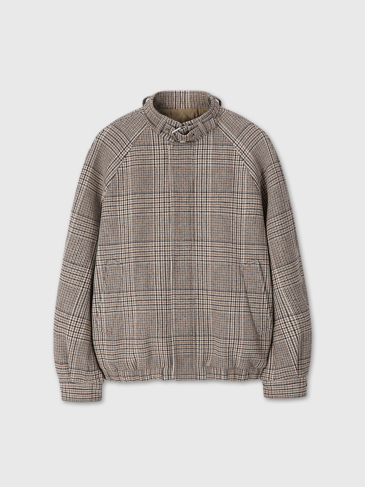 Tonywack - Checked Wool Flannel Belted Stand Collar Bomber (Glen Check) product image 8 | TRAB K-Fashion Australia