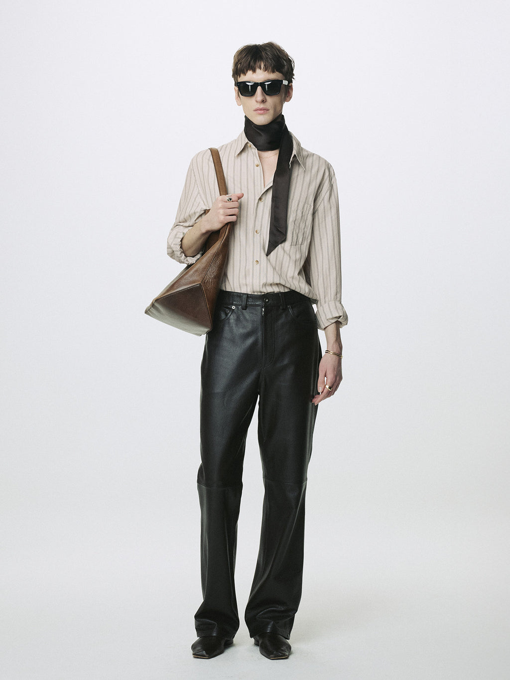 Tonywack - Striped Cotton Shirt (Warm Grey) product image 4 | TRAB K-Fashion Australia