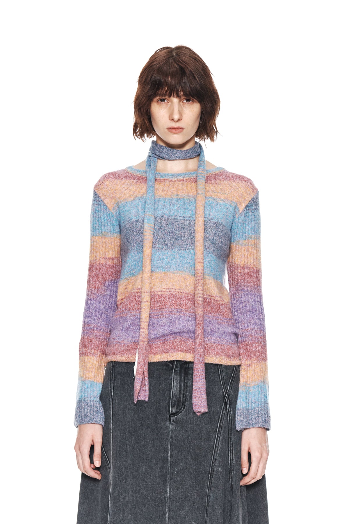 Matin Kim - Gradation Snug Knit Muffler (Purple) product image 5 | TRAB K-Fashion Australia